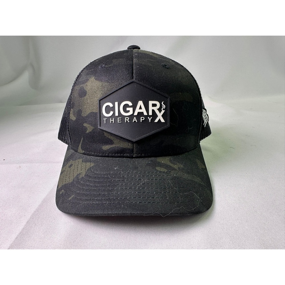 Branded Bills Cigar Therapy Trucker Hat Black Multicam Camo Snapback Cap OSFM